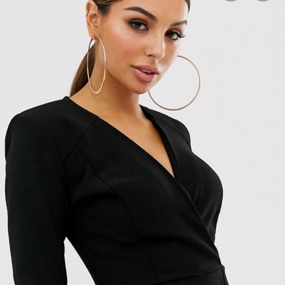 bebe Tops - Bebe Deep Plunge Black Wrap Top size M